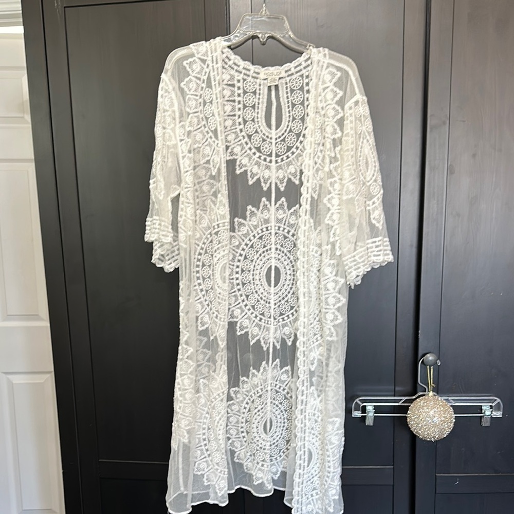 White Lace Sheer Cover-Up